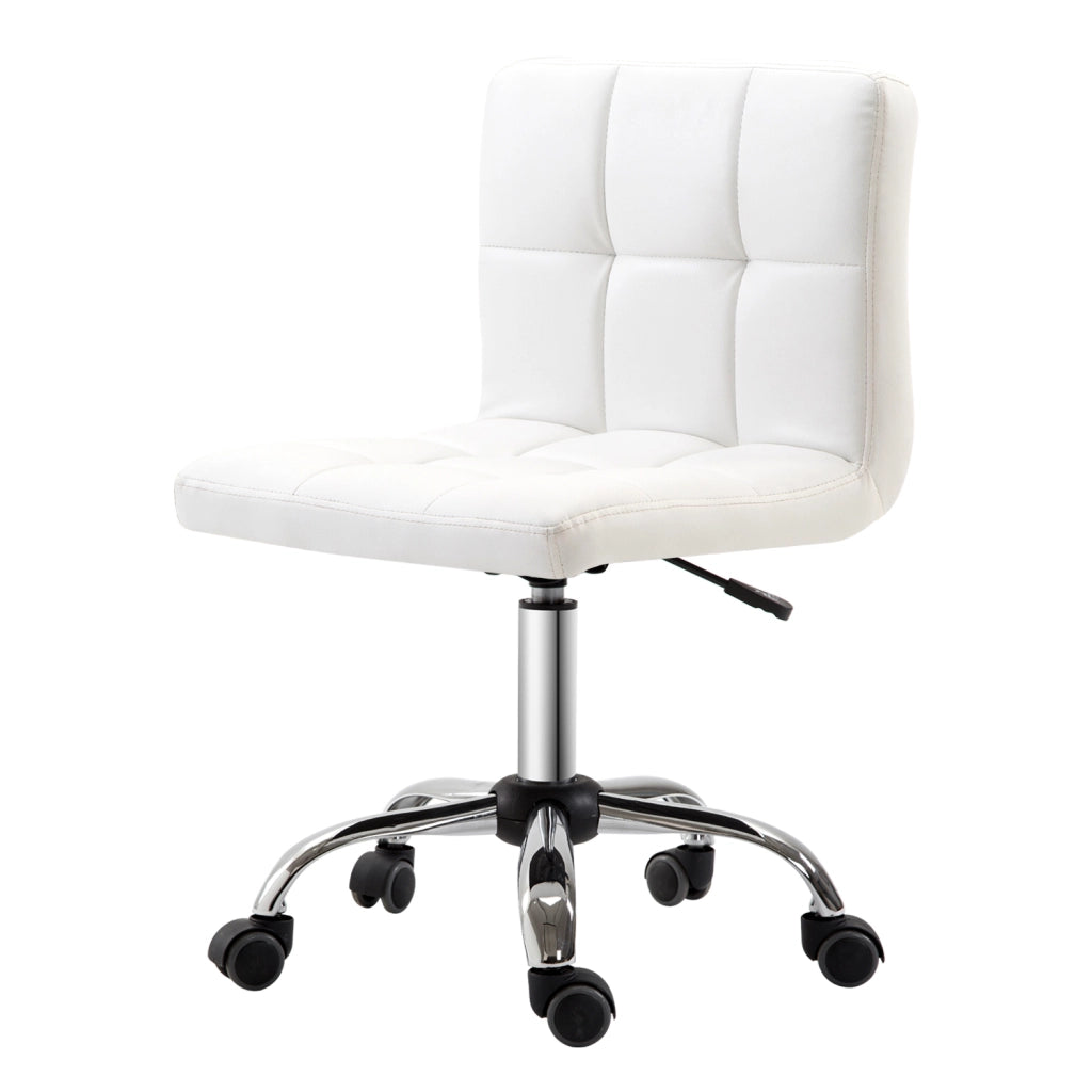 Sedia da ufficio ¨C Minimal ¨C bianco, similpelle, metallo, 5 ruote
