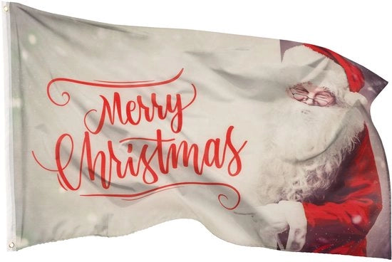 Bandiera di Natale 90 x 150 cm - Vela estremamente resistente all'ambiente con occhi a ottone