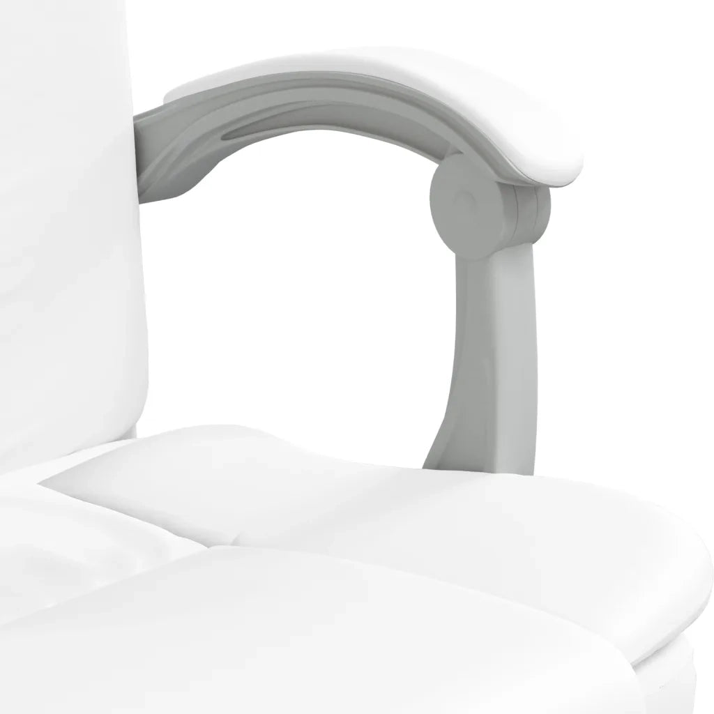 Poltrona | Sedia Relax da Ufficio Reclinabile Bianca in Similpelle