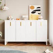 Sideboard Moderno ¨C MINIMAL ¨C Bianco, Ante con Maniglie Dorate, Ripiani Regolabili