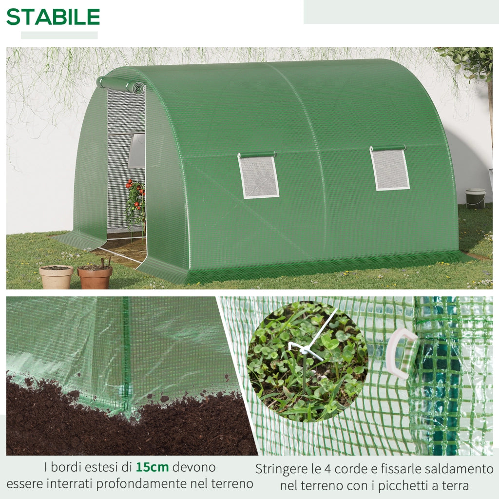 Serra da Giardino ¨C Minimal ¨C Verde 3x3x2m con Finestre