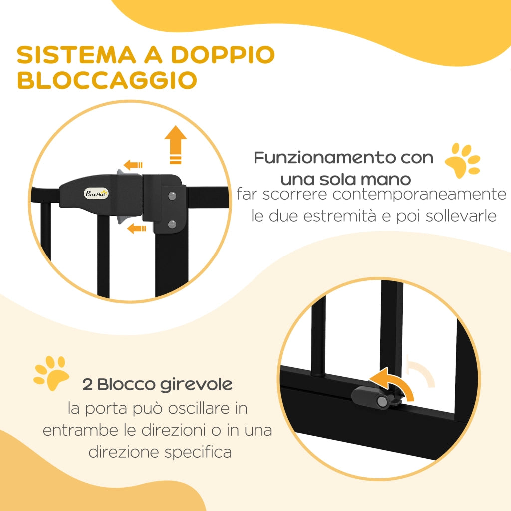 Cancelletto per Cani Estensibile ¨C zephmum ¨C Nero Metallo Plastica 74-100x94 cm