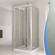 Box Doccia 3 Lati 80x90x80 cm 1 Anta a Libro in Cristallo Opaco 6mm H198 Fosterberg Fyn Trio