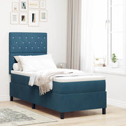 Letto a molle con materasso Blu Scuro 80 x 200 cm Velluto 3339732