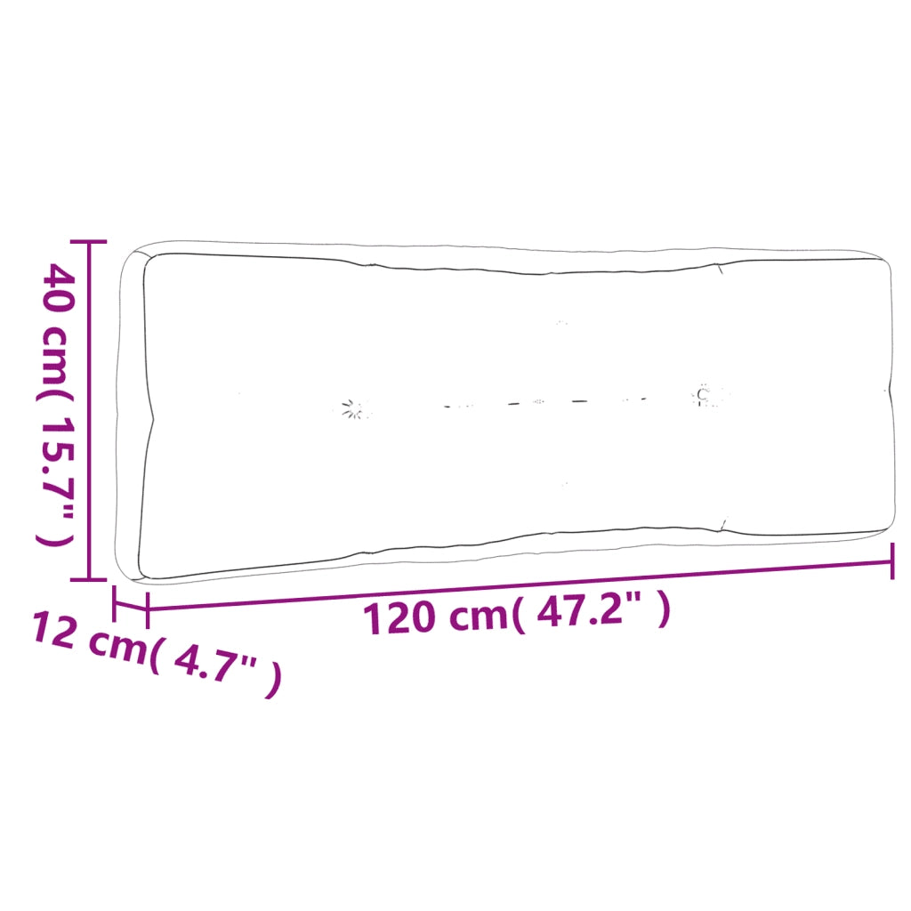 Cuscino per Pallet Nero 120x40x12 cm in Tessuto 360630