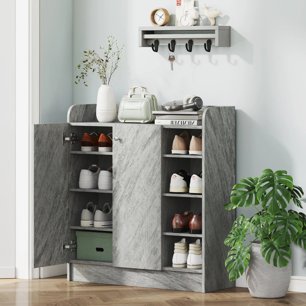 Scarpiera con ante e ripiani regolabili ¨C Minimal ¨C Bianco 80x30x100 cm