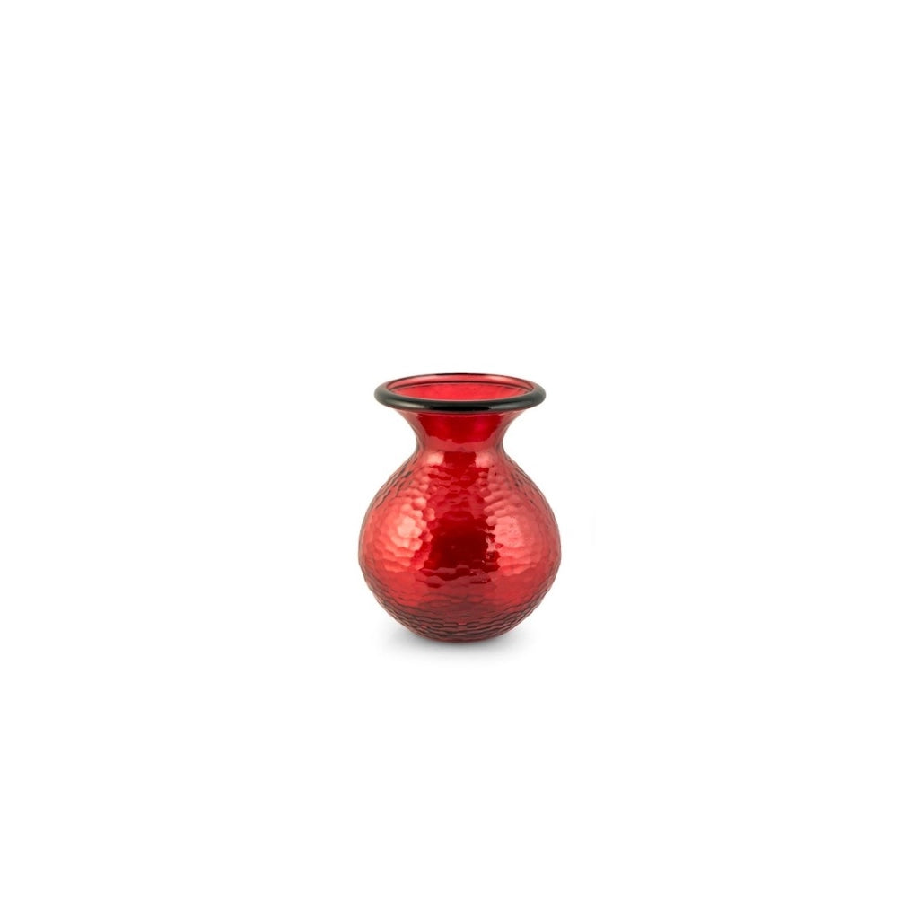 Vaso in vetro RYC bugnato rosso h24,5
