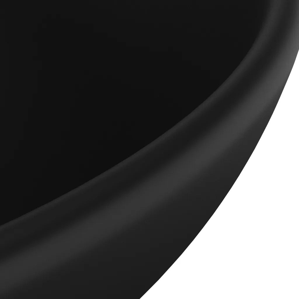 Lavandino Lusso Rotondo Nero Opaco 32,5x14 cm in Ceramica CFW3636980