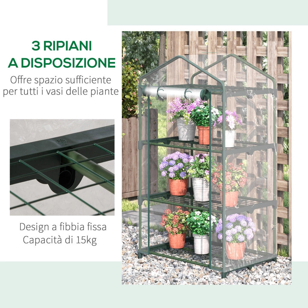 Serra per Giardino ¨C zephmum ¨C Acciaio e Plastica Trasparente 69x49x125cm