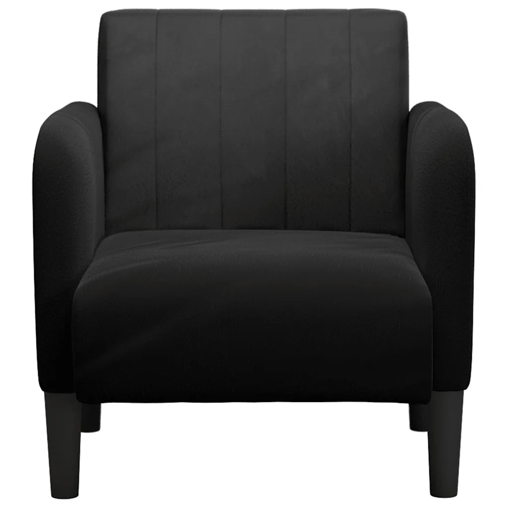 Divano Sedia con Braccioli-Poltrona-Sofa Relax Nero 54 cm in Velluto