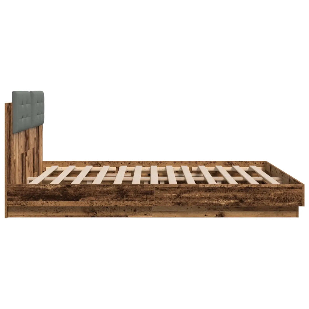 Struttura letto con testata-Giroletto Legno vecchio 180 x 200 cm