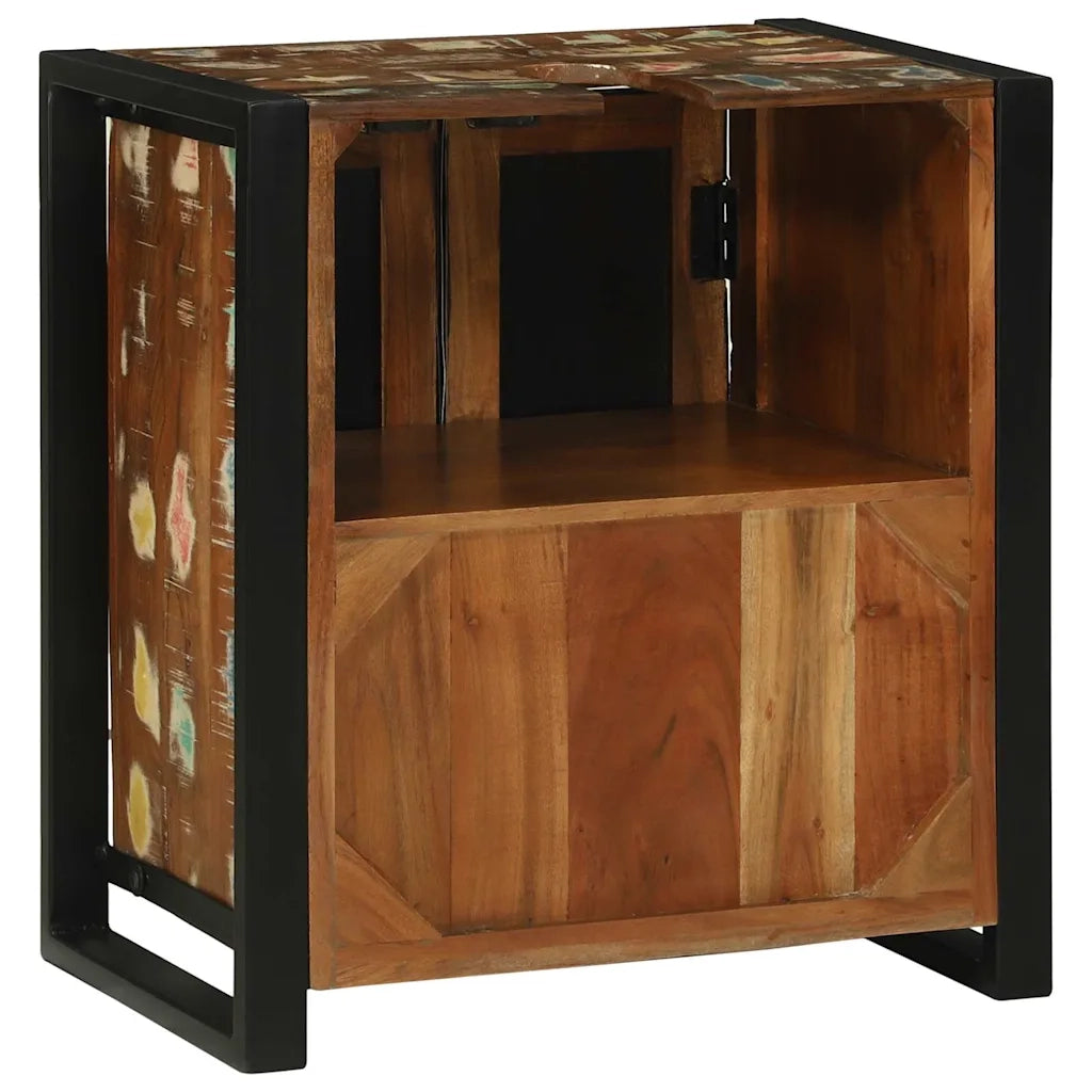 Mobile da Bagno | Armadio sottolavello Marrone Legno Recuperato Massello