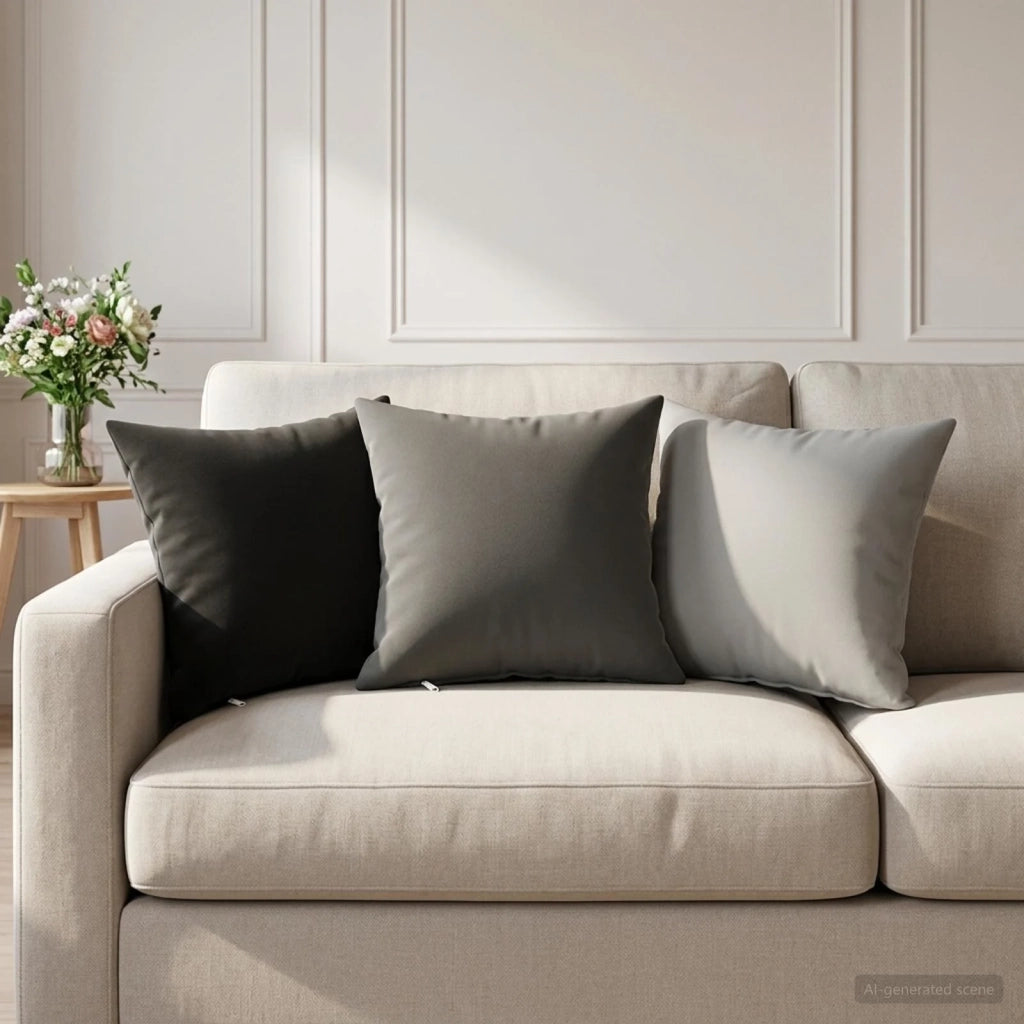 Federa 6 pcs HEERLEN Antracite 40 x 40 cm Poliestere 908549