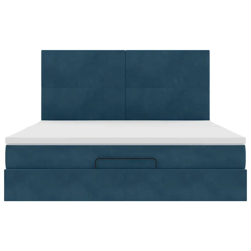Struttura Letto Pouf con Materassi 160x200 cm Velluto 3314262
