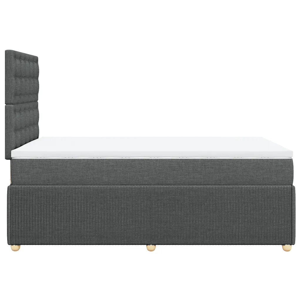 Giroletto a Molle con Materasso Grigio Scuro 120x190cm Tessuto