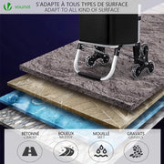 Carrello per scale con contenitore 45L - impermeabile - nero
