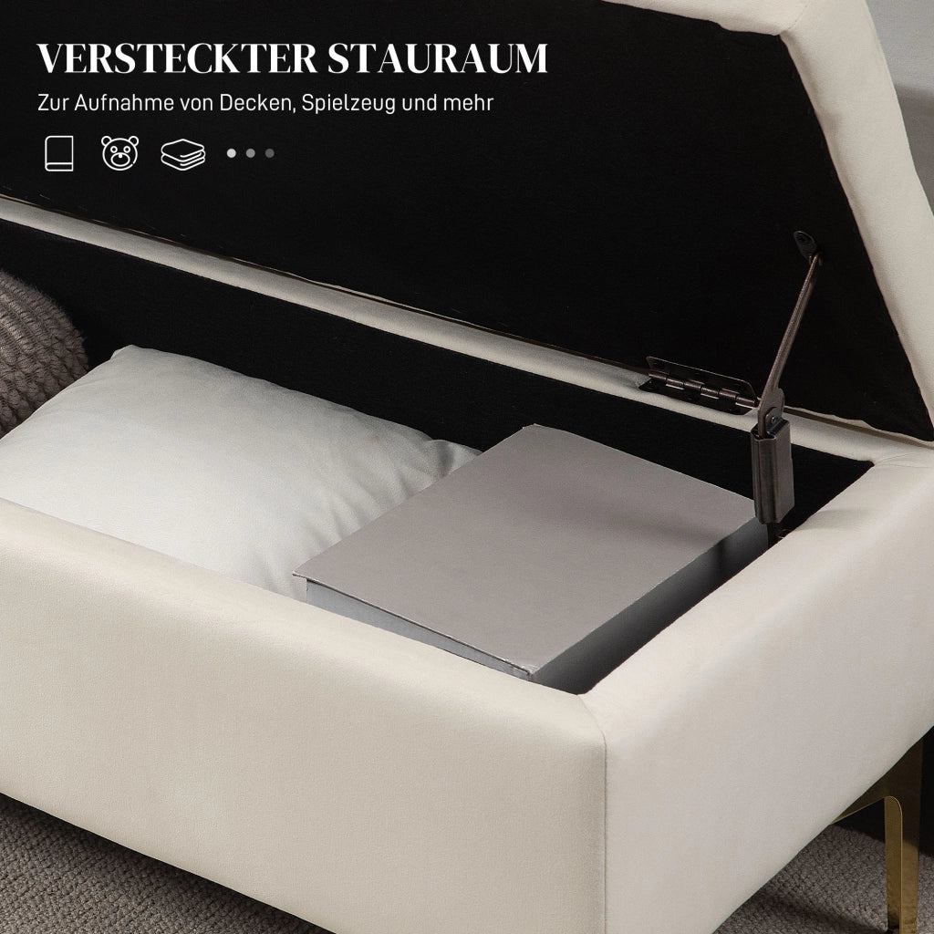 Divano con cassetti ¨C Minimal ¨C Beige 120x44x44,5cm