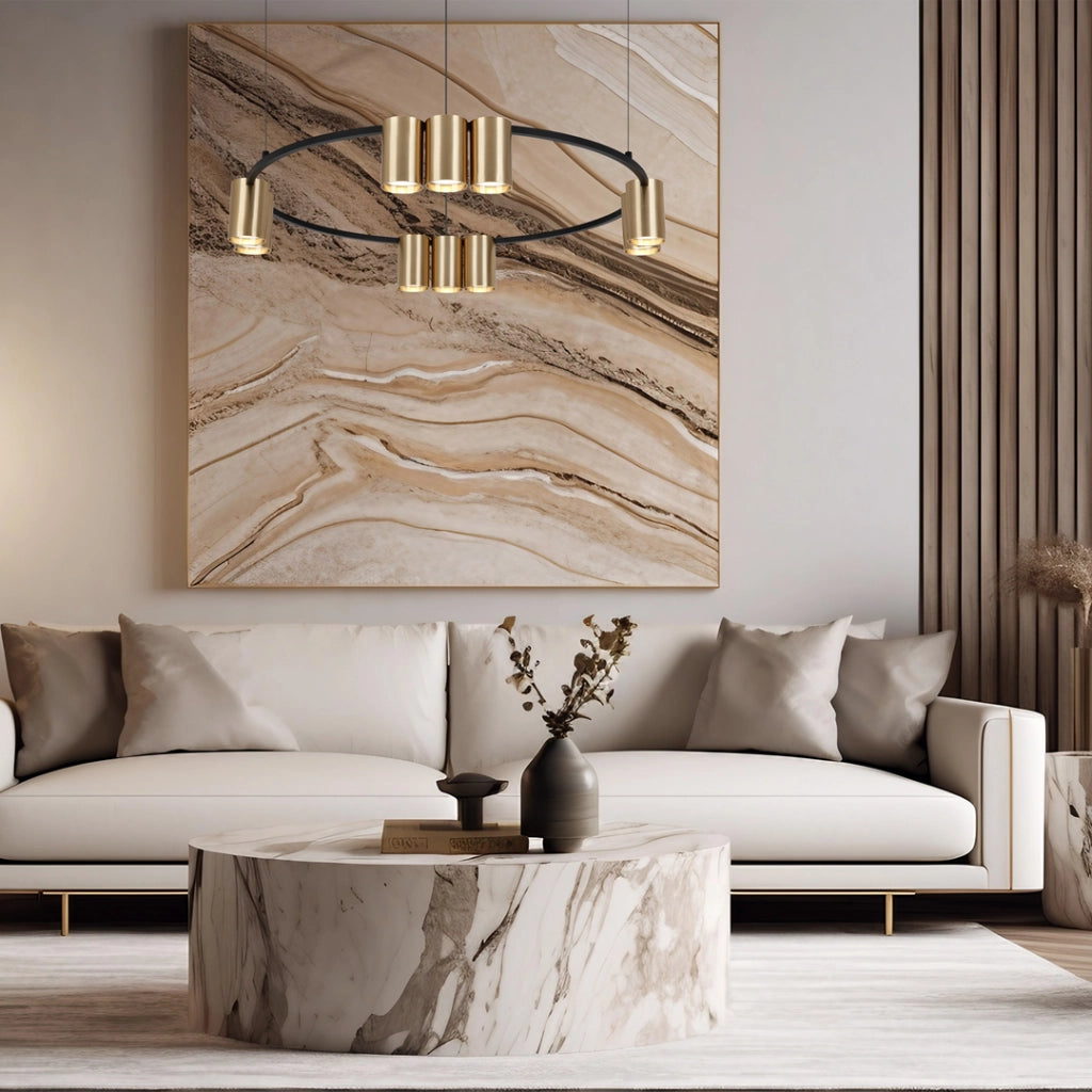 Lampadario rotondo 10xGU10 nero/ottone Genesis Milagro
