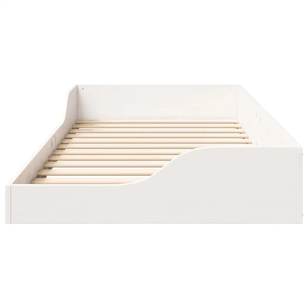 Struttura del letto Bianco 100 x 200 cm Pino massello 873386