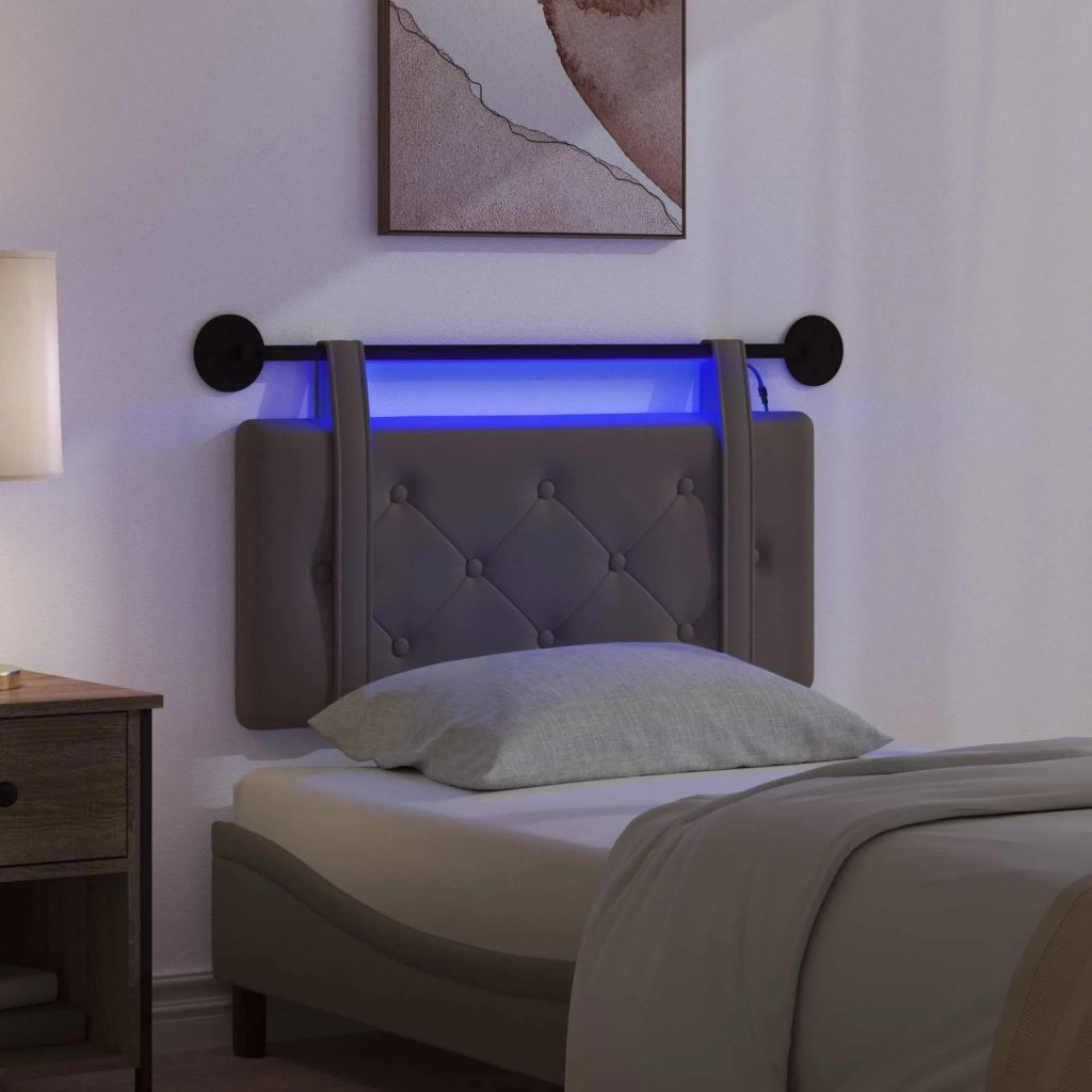 Testiera sospesa Con luce LED Grigio Similpelle 3424100
