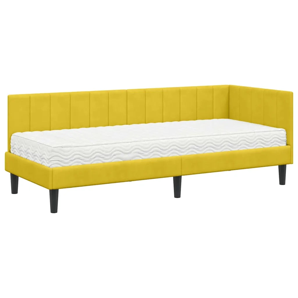 Struttura Letto Angolare con Materasso 2 pcs Giallo Velluto 3393884