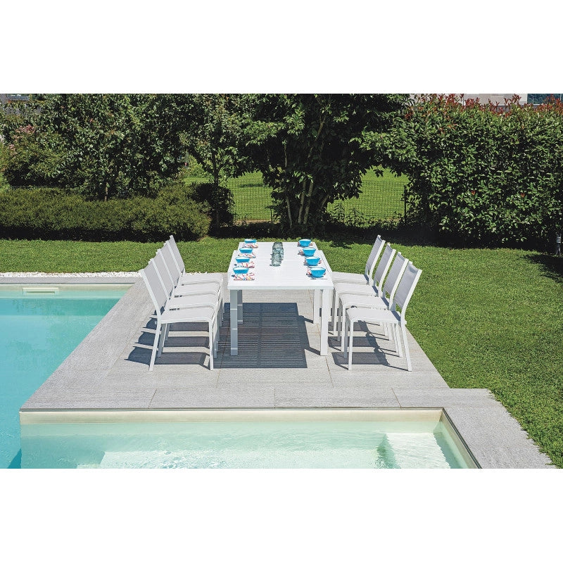 Sedia Pola Alluminio Bianco Text Grigio Chiaro Moia
