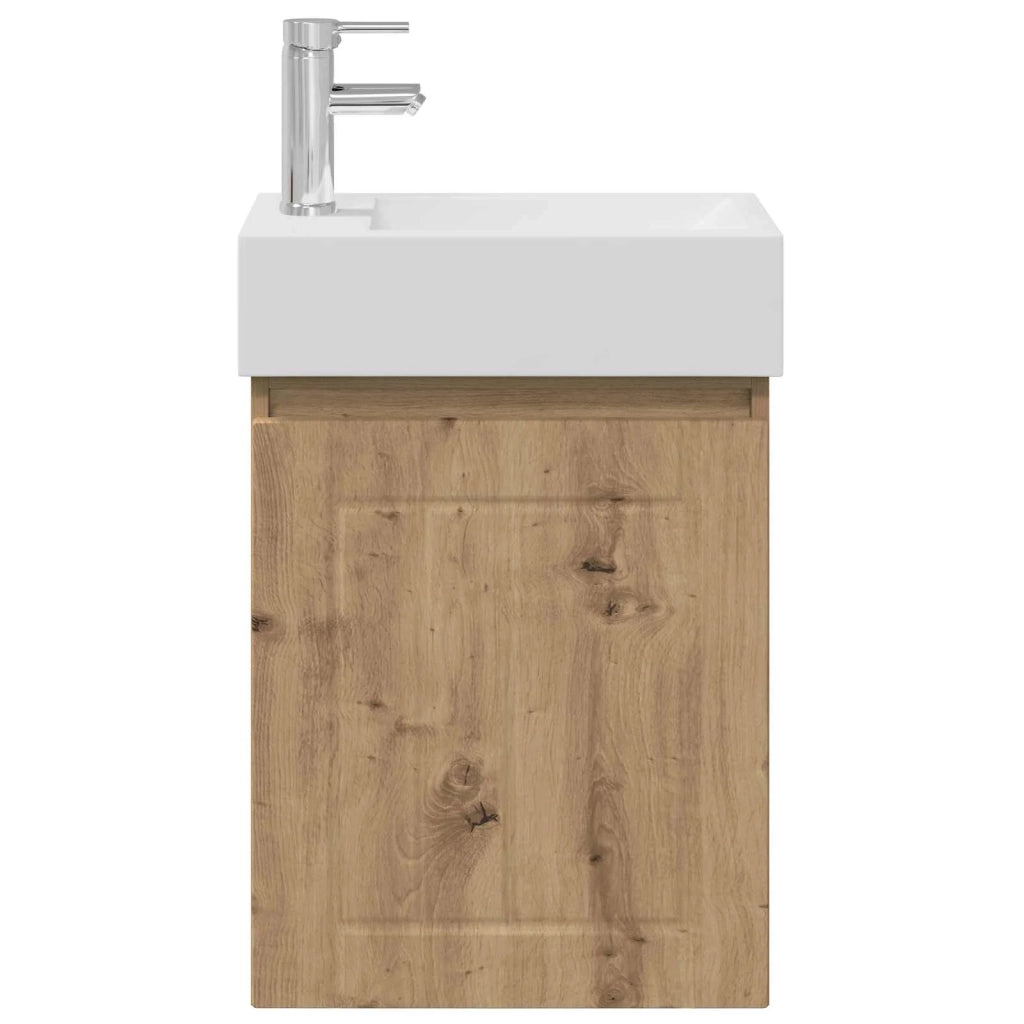 Mobile Bagno | Armadio da bagno con rubinetto Rovere Artigianale