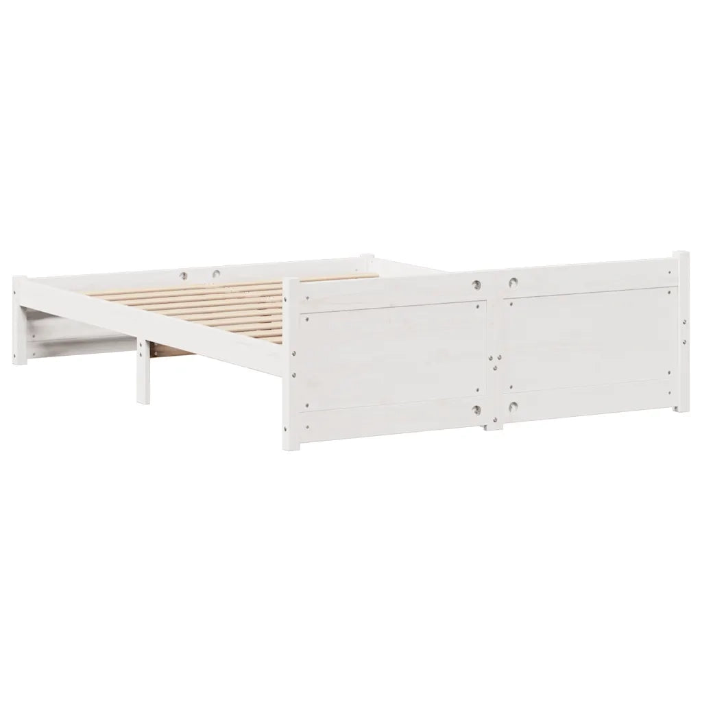 Letto senza Materasso-Struttura Letto Bianco 120x200 cm Legno Massello di Pino 886344