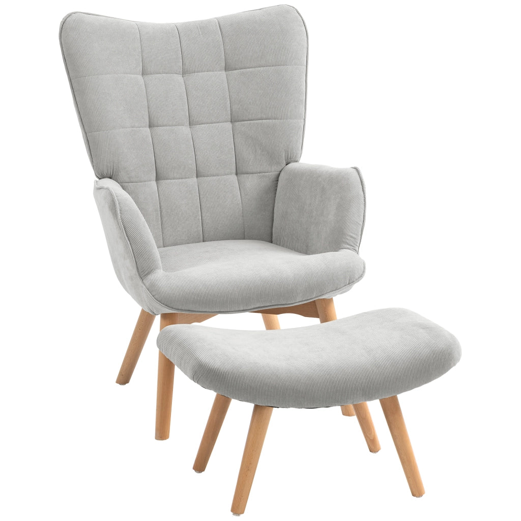 Poltrona reclinabile con poggiapiedi ¨C Minimal ¨C grigio tessuto velluto