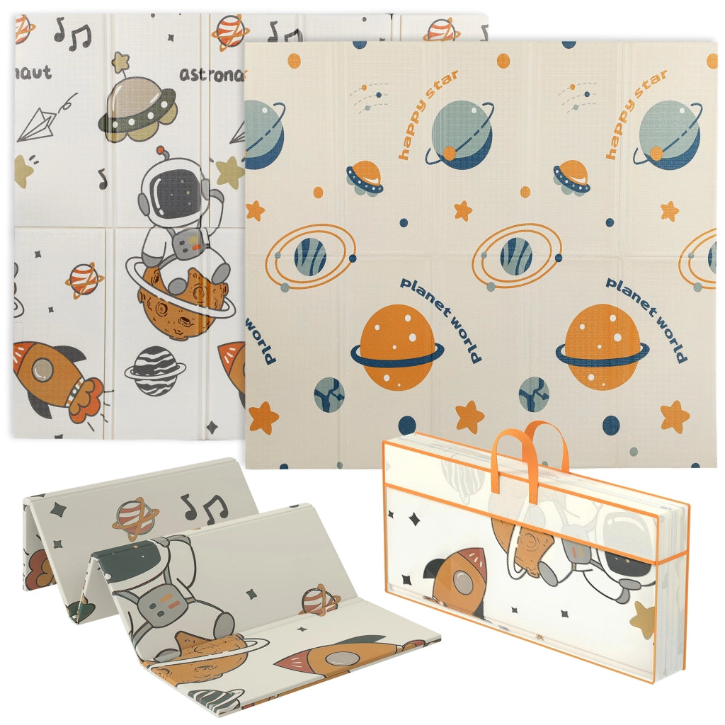 Tappeto Gioco Bambini Tema Spazio ¨C Xylo ¨C XPE Impermeabile 196x176x1.5cm Multicolore