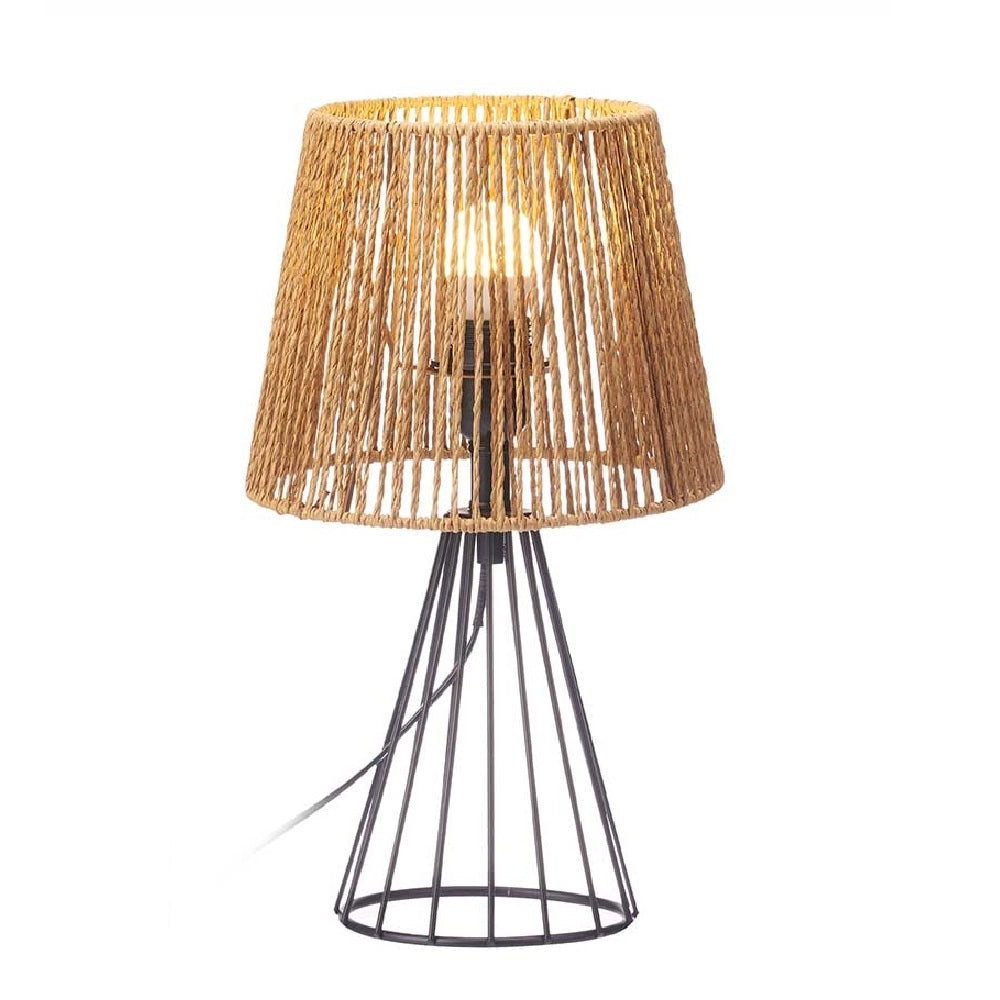 Lampada in Metallo e Corda Lume E27 max 40watt 22x22 H 39 cm Design Moderno