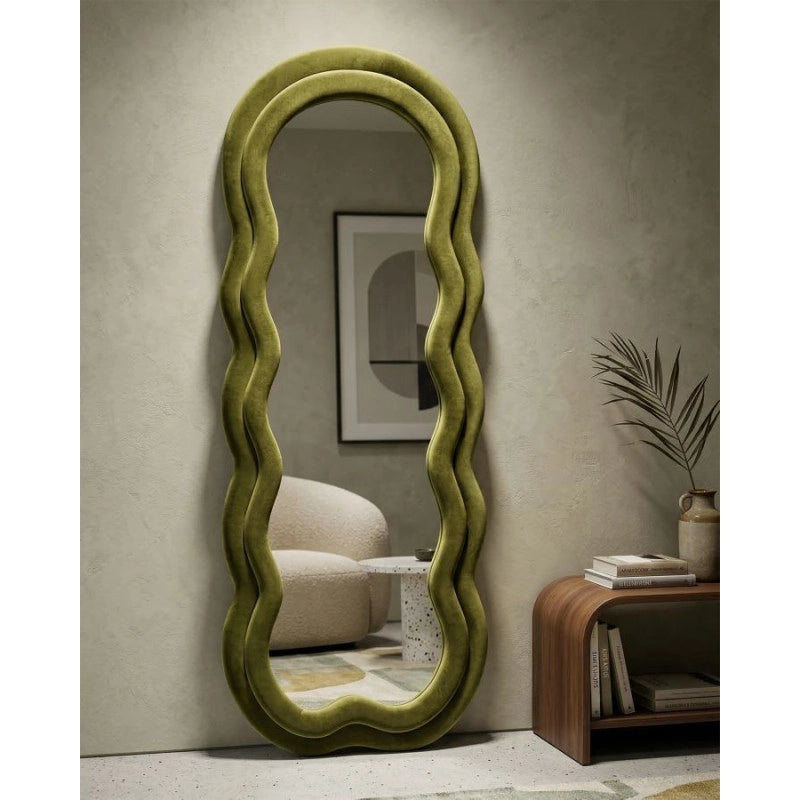 Specchio Da Muro Miki Velluto Verde cm 60x4x160