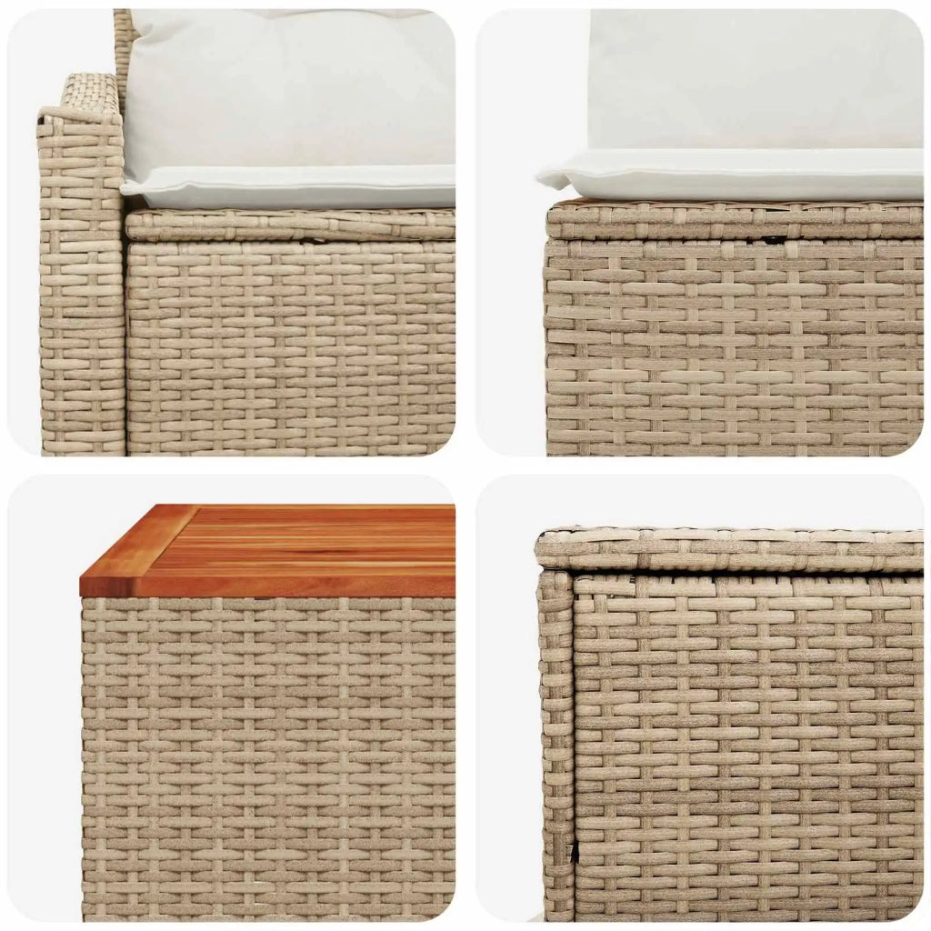 Set di divani 6 pz Beige e Bianco Crema 3447308