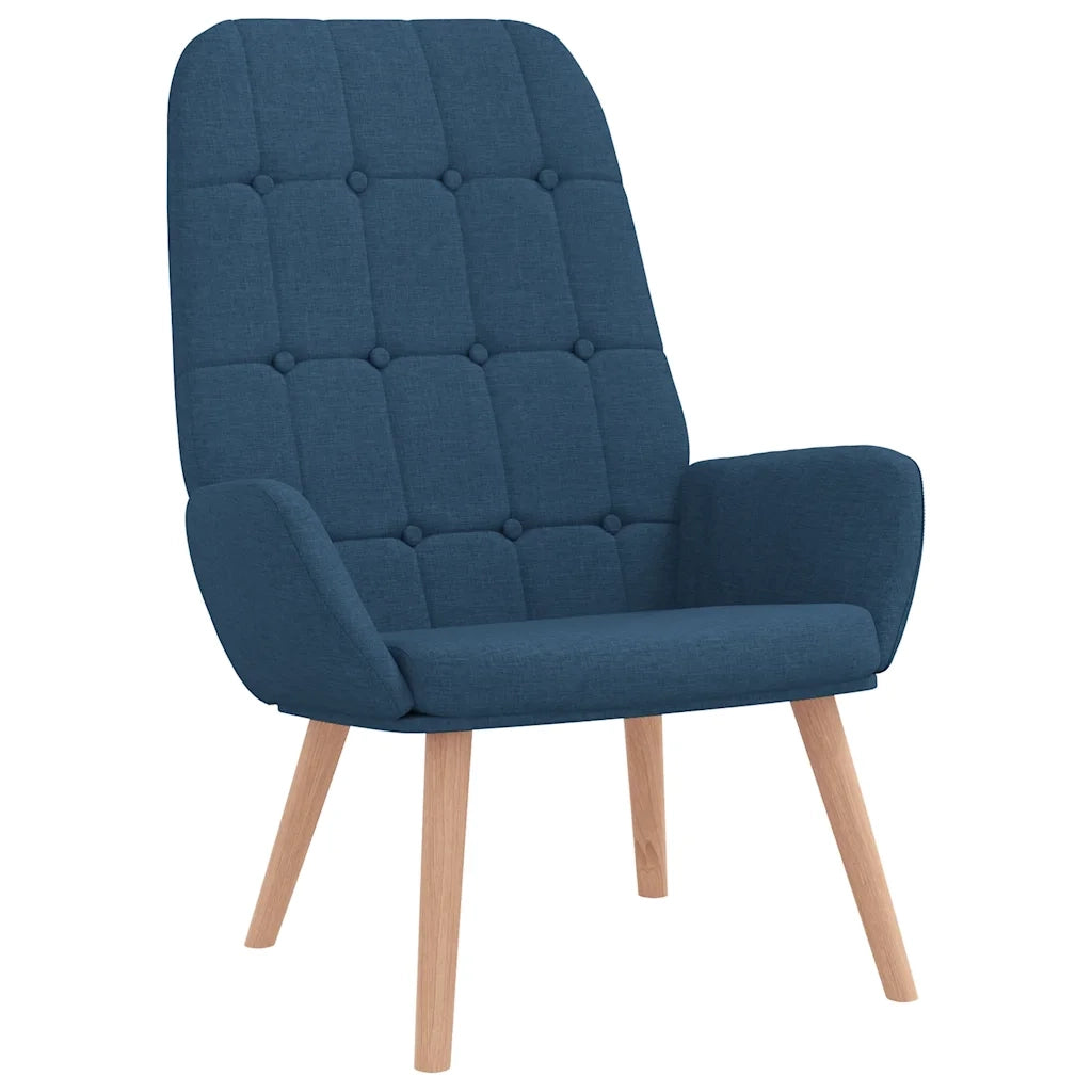 Poltrona Relax con Poggiapiedi Blu in Tessuto 3315152