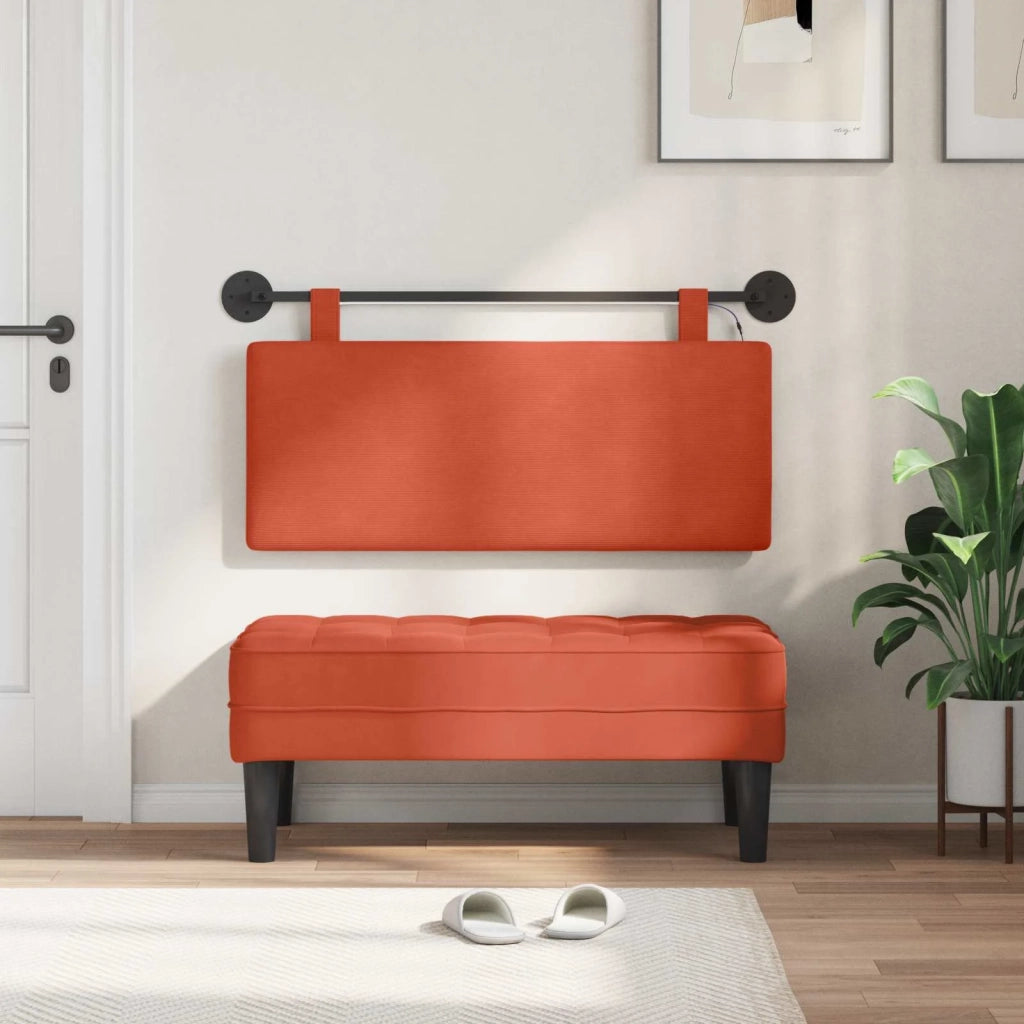 Testiera | Testata sospesa Con luce LED Rosso Arancio Tessuto in Cords