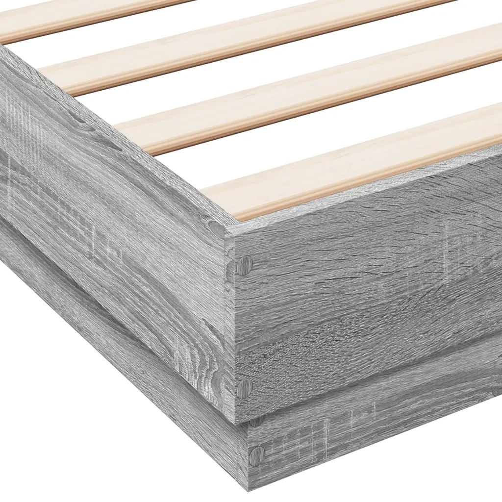 Letto matrimoniale | Letto per adulti | Giroletto Grigio Sonoma 120x190 cm in Legno Multistrato