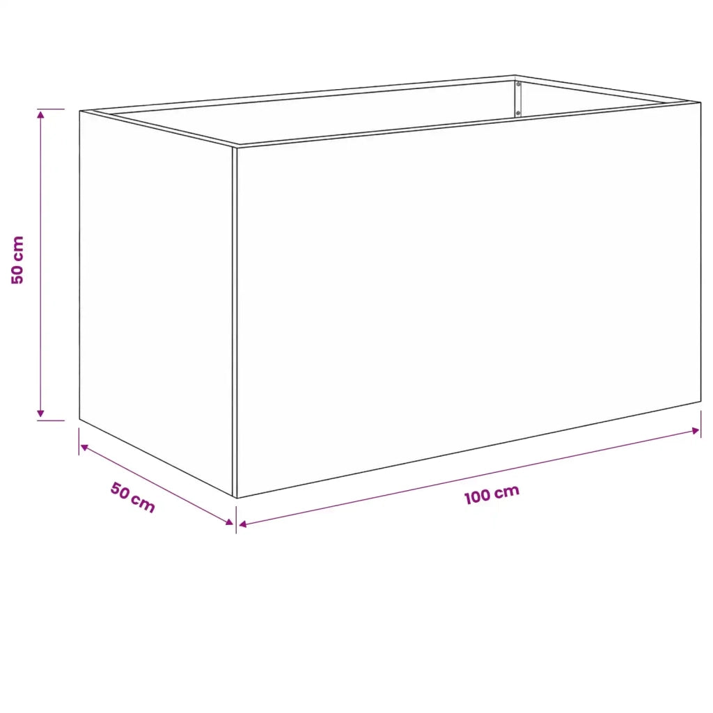 Vaso da giardino Antracite 100 x 50 x 50 cm 8005278