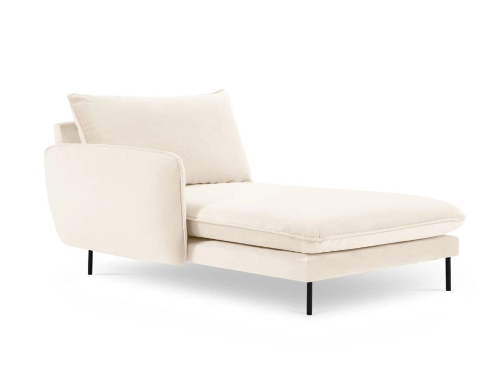 Cosmopolitan Design - Chaise longue sinistra "Vienna" in velluto beige chiaro 