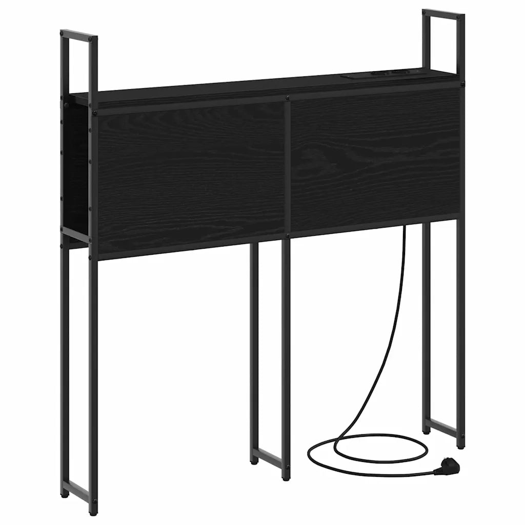 Testiera con Stazione di Carica e Storage Rovere nero 859790