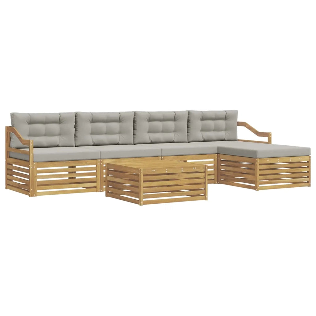 Set di divani da esterno 6 pcs Bianco e Grigio Chiaro 3390381