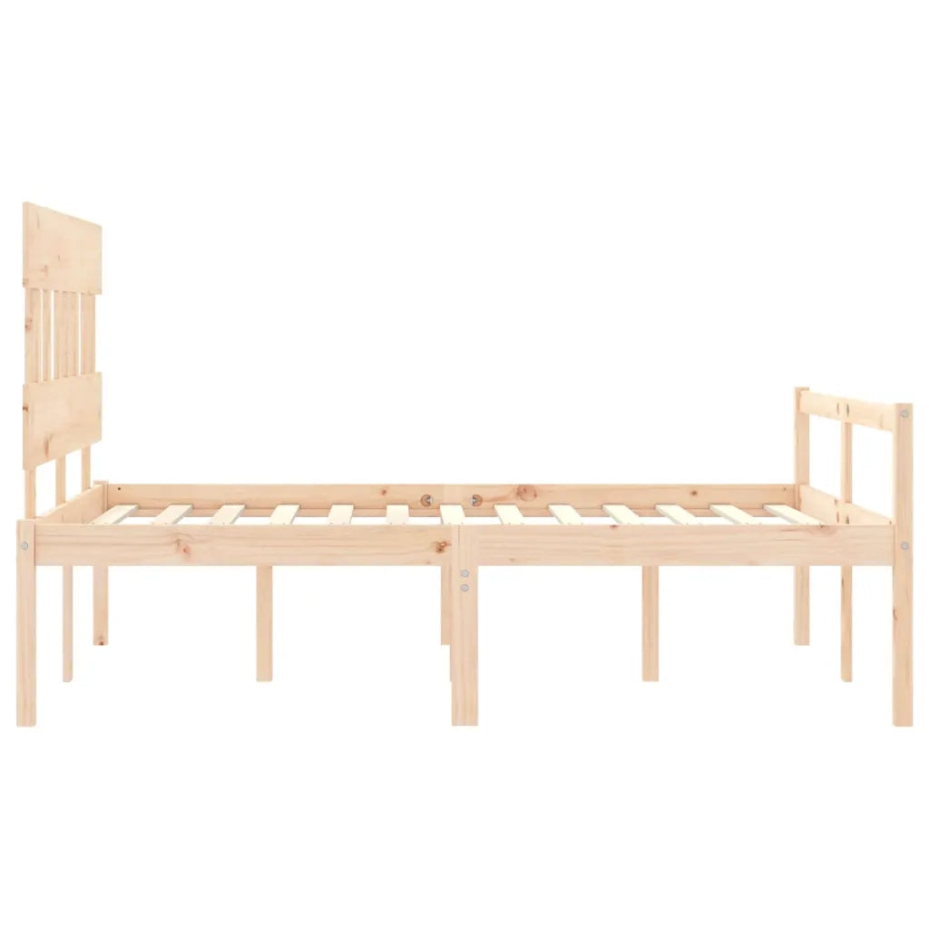 Letto per Anziani con Testiera-Struttura Letto per Anziani Small Double in Legno Massello 275641
