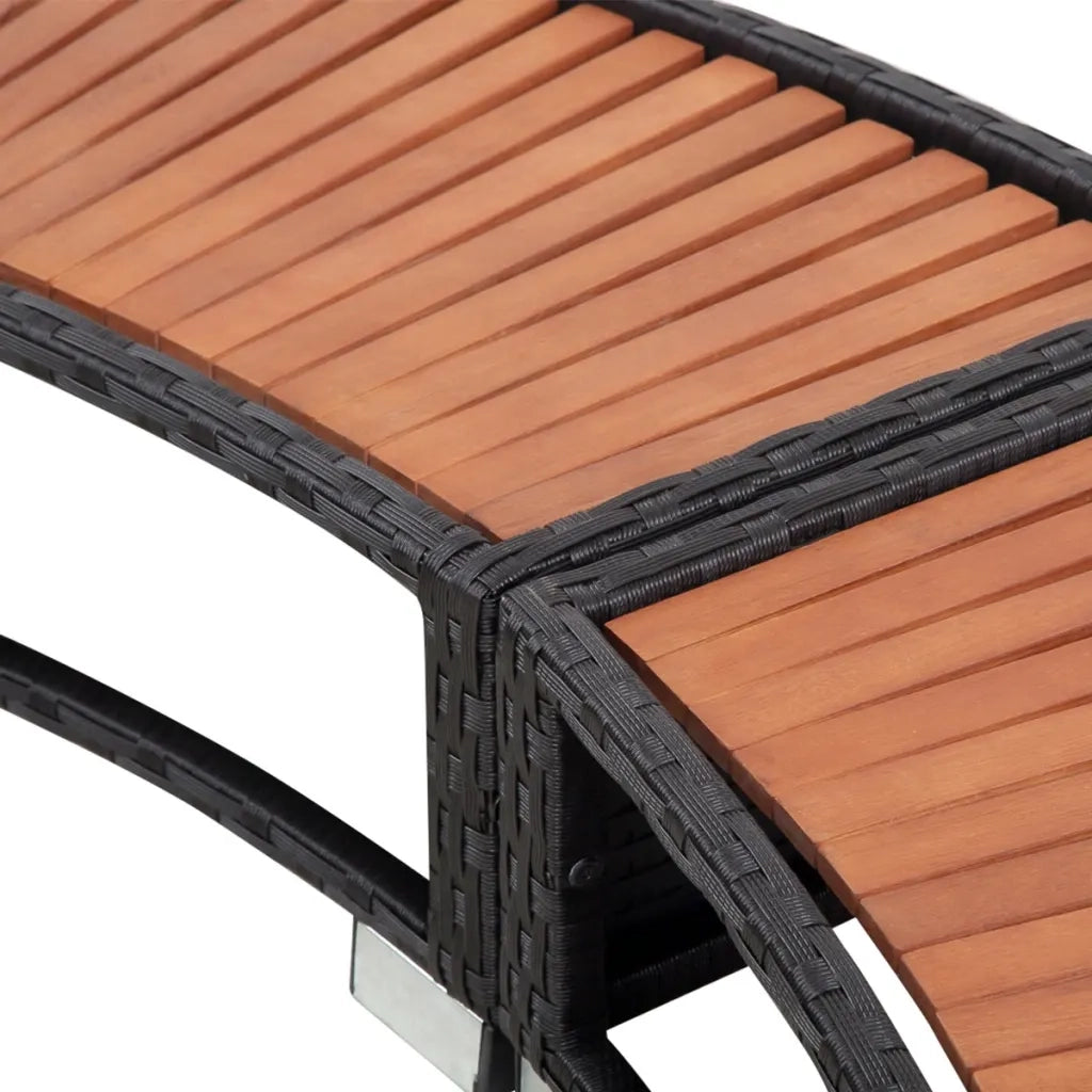 Bordo per Vasca da Spa in Polyrattan Nero 41454