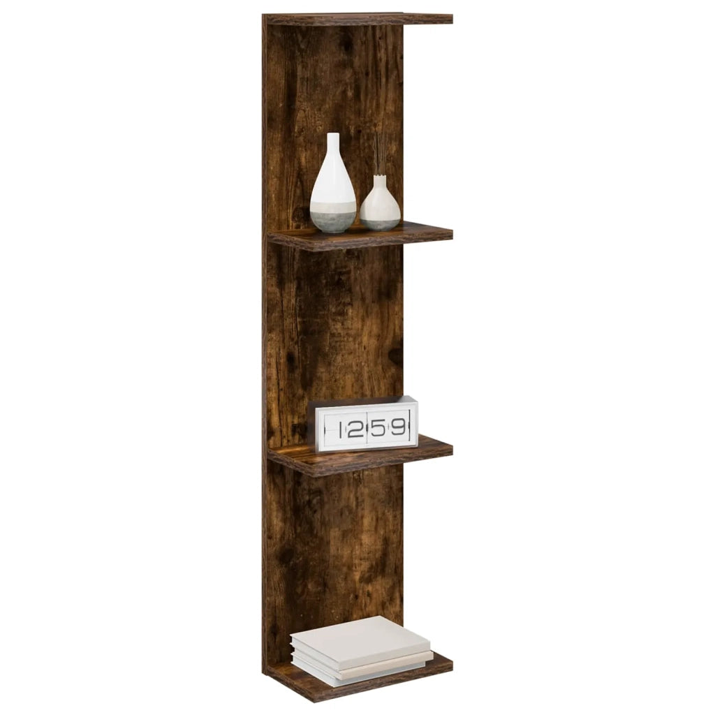 Scaffale da parete 2 pz Rovere Fumo 25 x 15 x 100 cm 8012389