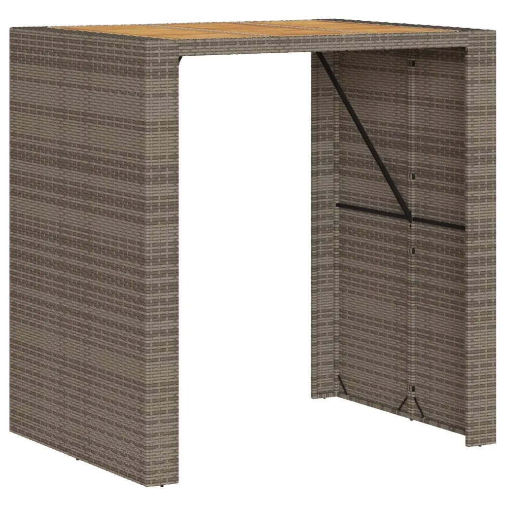Set Bar da Giardino 5 pz con Cuscini in Polyrattan Grigio 3261516