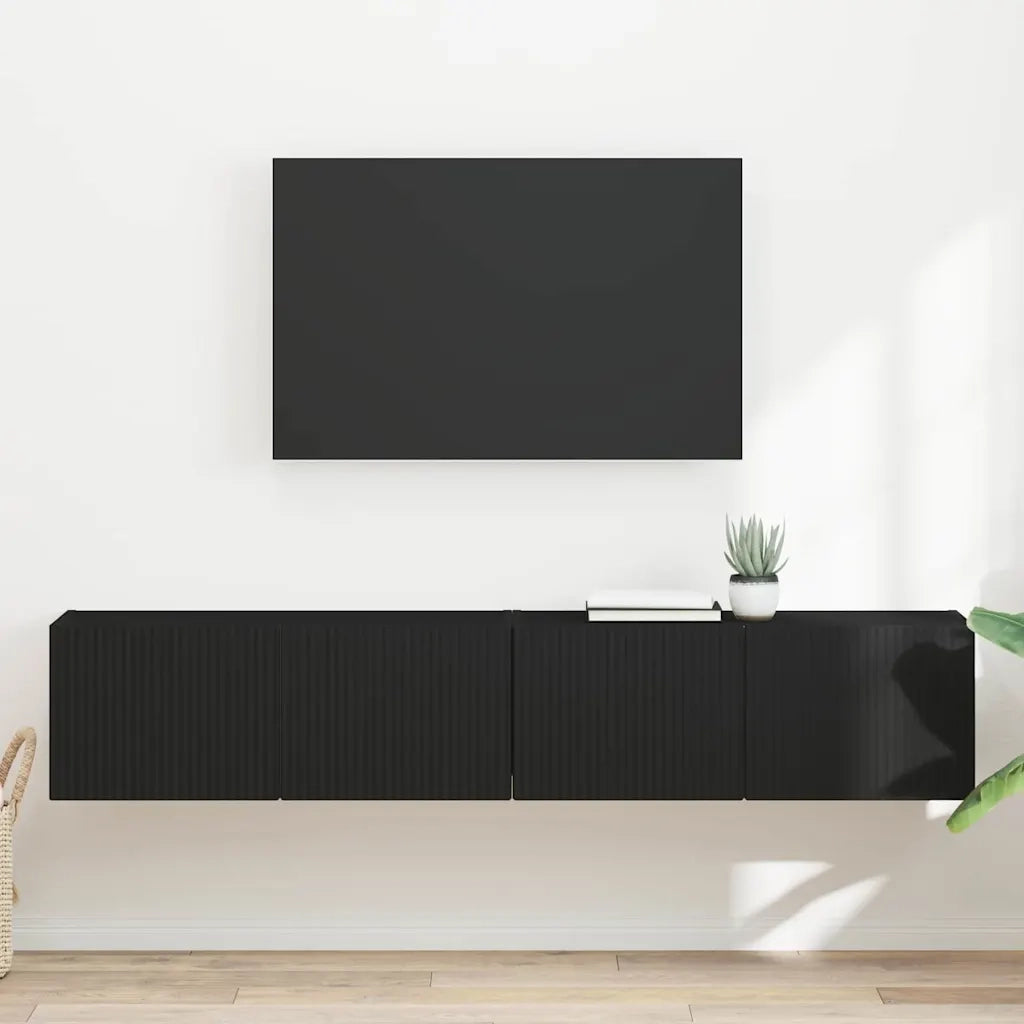 Mobile TV da parete 2 pcs Nero 78,5 x 31 x 29,5 cm 892212