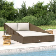 Lettino Prendisole Marrone 201x139 cm in Polyrattan