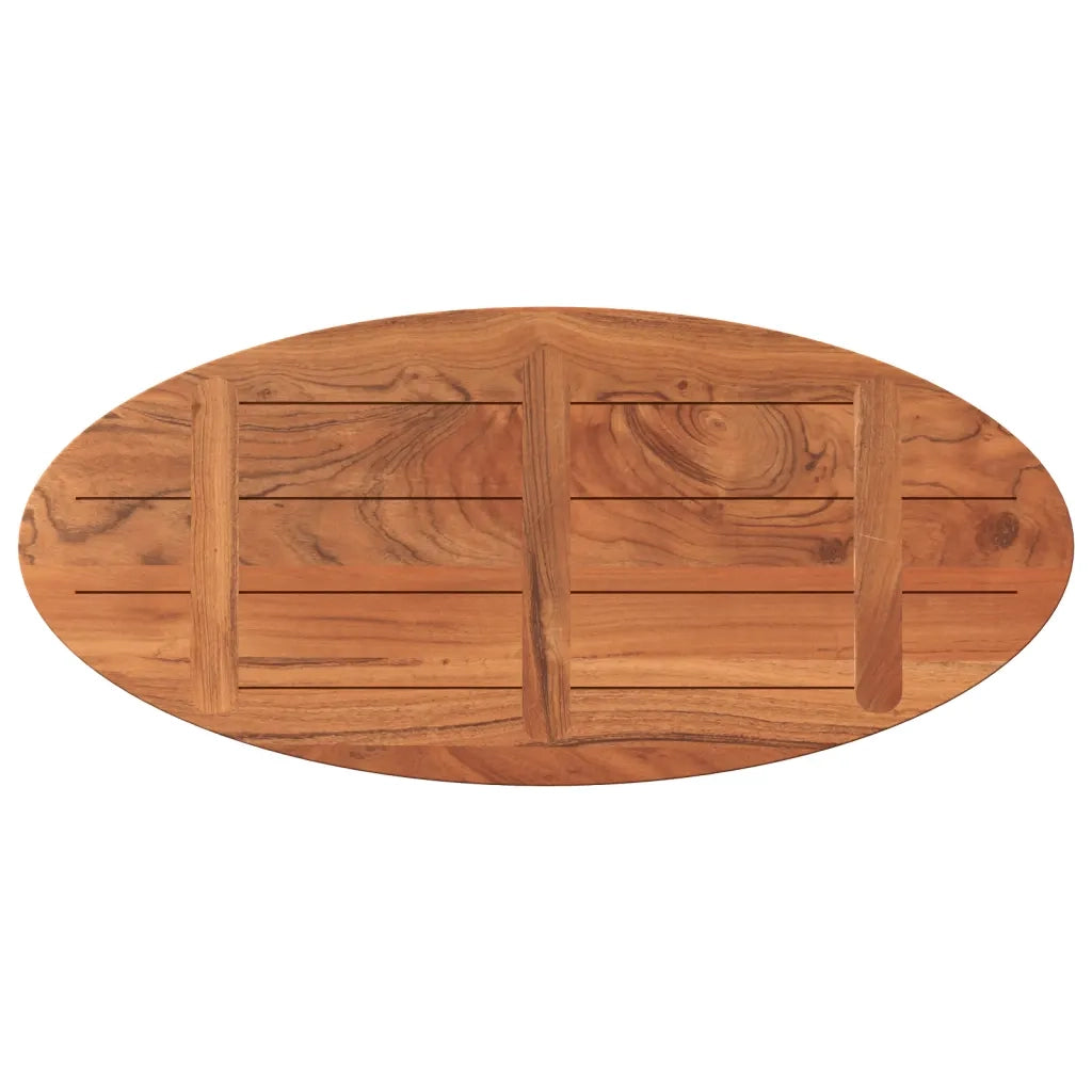 Piano Tavolo 120x50x3,8 cm Ovale in Legno Massello di Acacia 370814