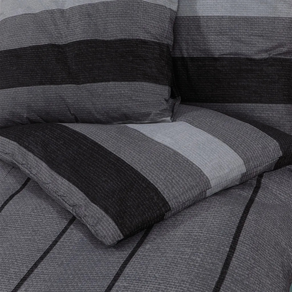 Set Copripiumino Grigio Scuro 240x220 cm in Cotone 136419