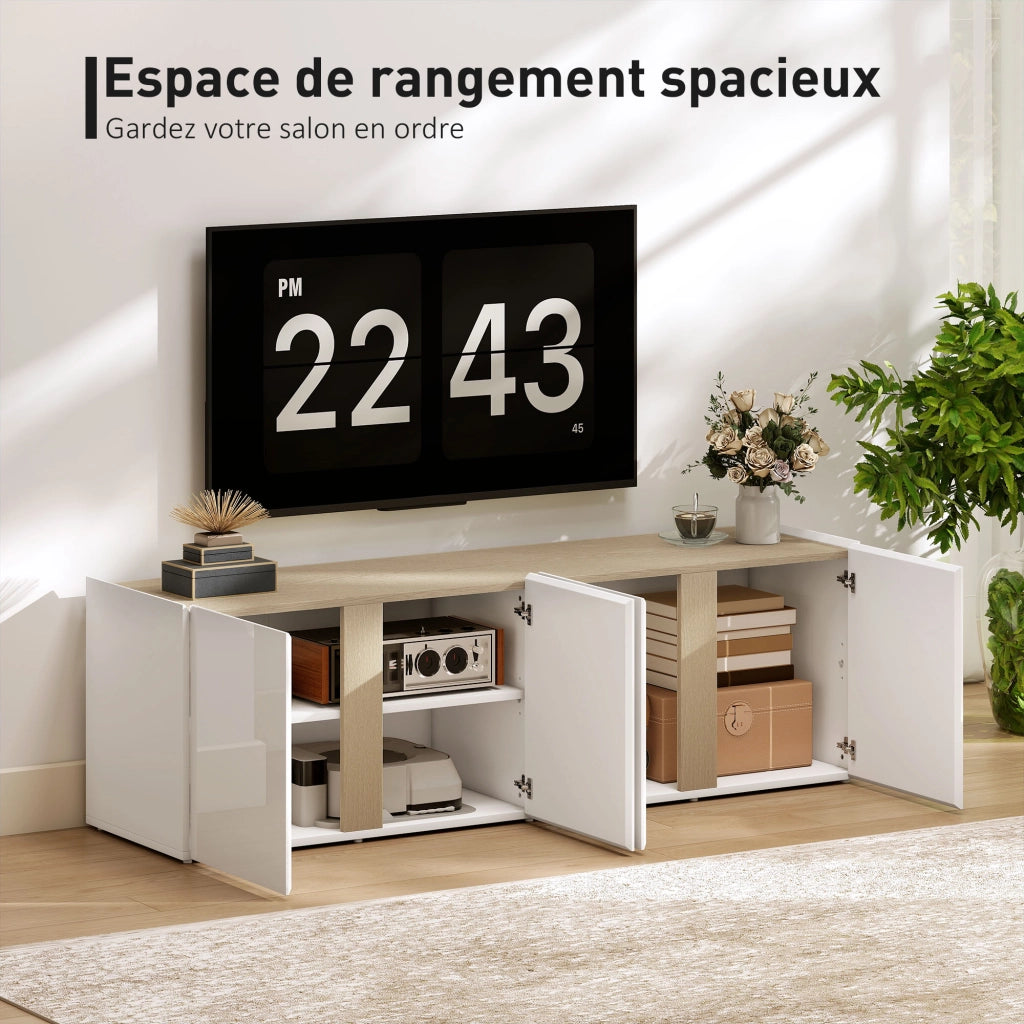 Mobile TV con 4 ante e ripiano regolabile ¨C Minimal ¨C Bianco 135x38x45 cm