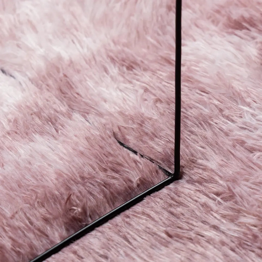 Tappeto del soggiorno | Tappeto Shaggy a Pelo Lungo NAVARRA Rosa Antico 100x100cm